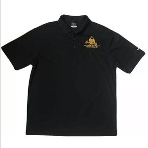 NIKE GOLF Size L Polo Shirt DRI FIT Black Tiger